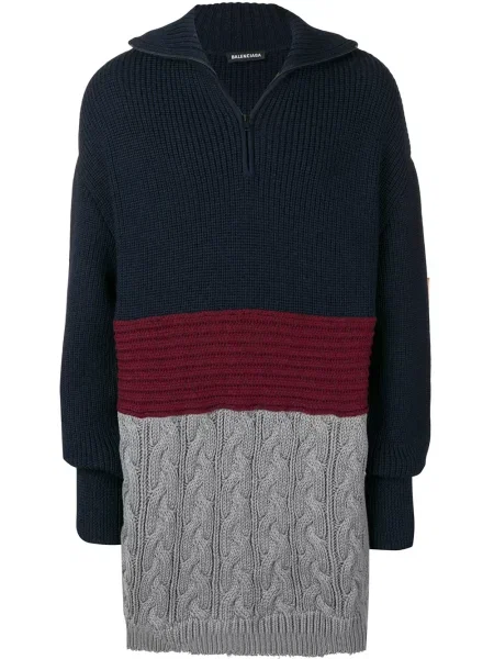 Pulover Balenciaga cu guler înalt albastru