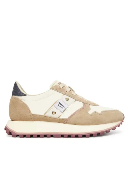 Blauer Sneakers bej