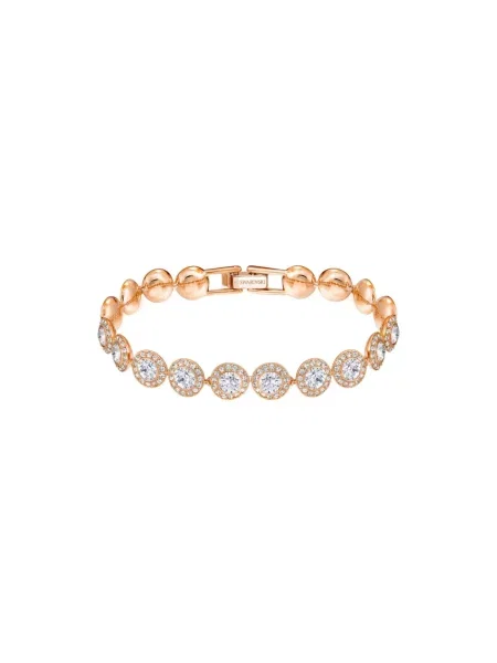Bransoletka Swarovski w jednolitym kolorze klasyczna różowa
