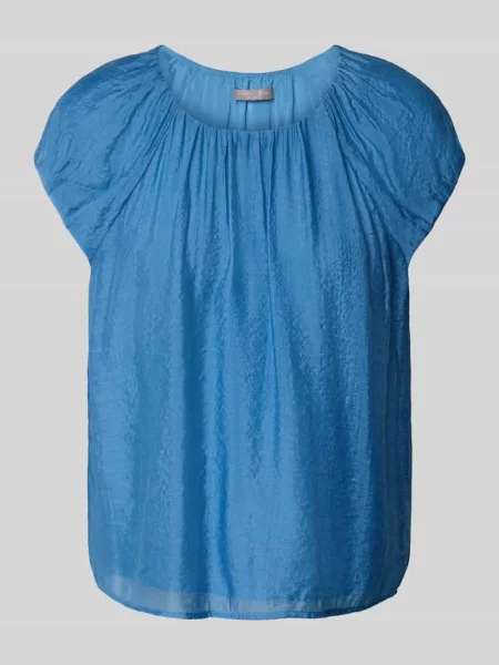 Bluzka o kroju regular fit z okrągłym dekoltem Christian Berg Woman Selection niebieska