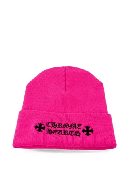 Căciulă Chrome Hearts cu broderie cu motiv cu inimi roz