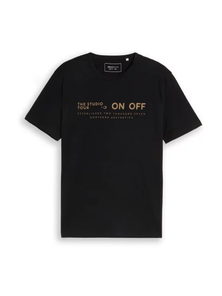 TOM TAILOR DENIM Tricou maro cappuccino negru