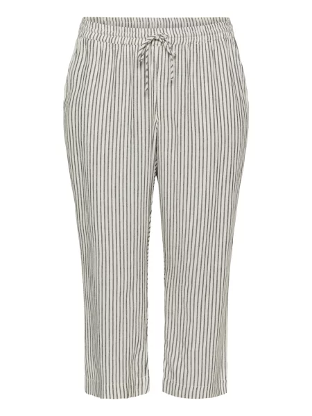 KAFFE CURVE Hlače KCMille črna / volneno bela