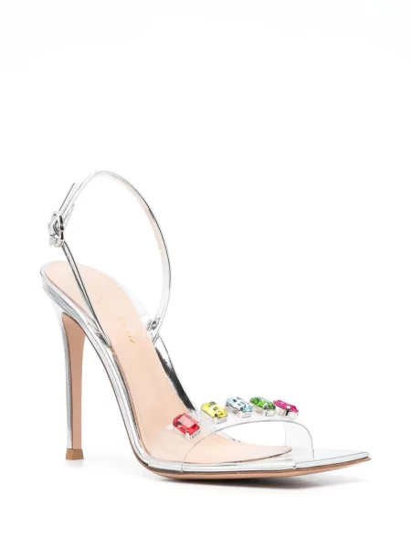Sandalai Gianvito Rossi su kristalais sidabrinė