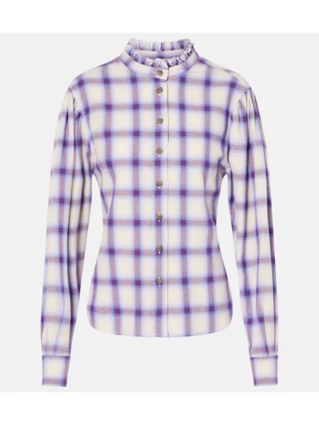 Top Marant Etoile w kratkę fioletowy