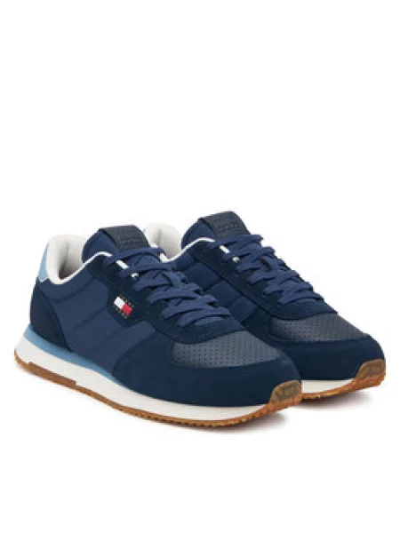 Tenisice Tommy Jeans Tj Runner Flag Mix Tamnoplava