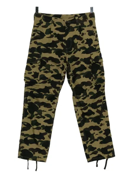 Pantaloni A Bathing Ape® cu imagine cu model camuflaj verde