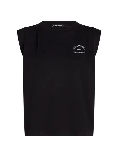 Karl Lagerfeld Tricou Rue St-Guillaume negru alb