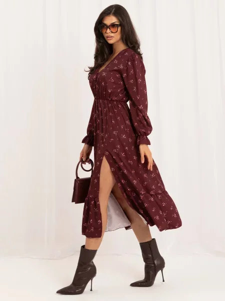 Midi haljina Italy Moda smeđa