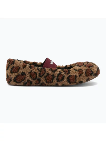 Papuci pentru femei Moon Boot Fleece Ballerina Leopard cognac/cocoa