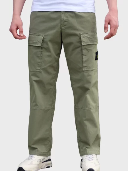 Брюки карго Stone Island с камнями зеленые