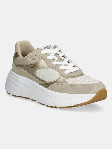 Sneakersy Twinset zamszowe żółte