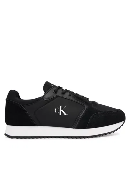 Calvin Klein Jeans Tenisice Runner Laceup Sock Mg Nylon Mix crna