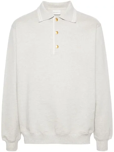 Pulover Drole De Monsieur cu broderie gri