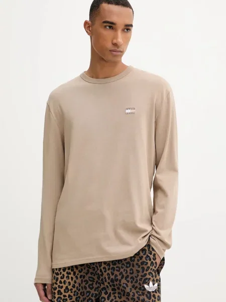 Тениска с дълъг ръкав Tommy Jeans кафяво