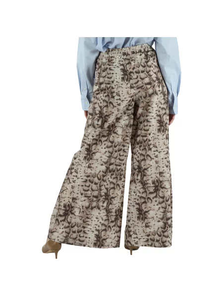 Pinko nohavice wide leg dámske béžová