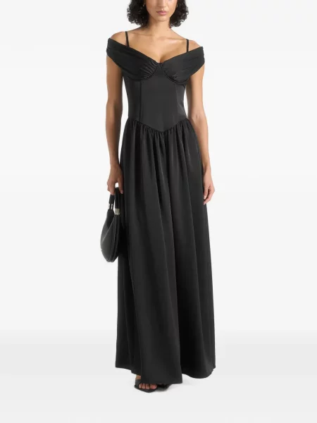 Rochie maxi Manière De Voir din satin negru