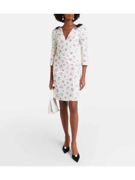 Rochie midi Shushu/tong cu model floral alb