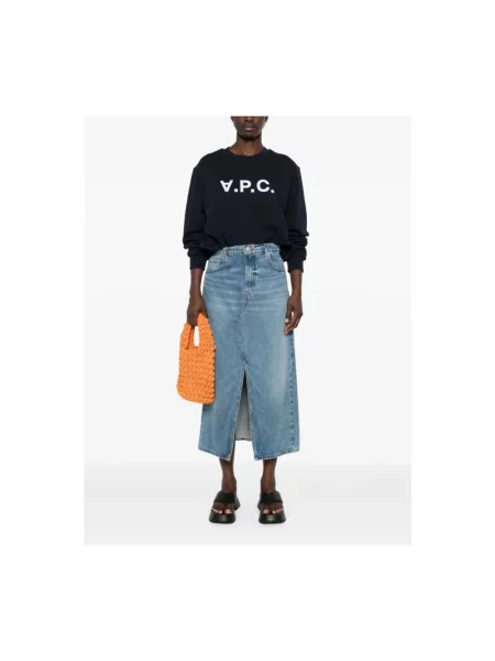 Bluza A.p.c. z dżerseju niebieska