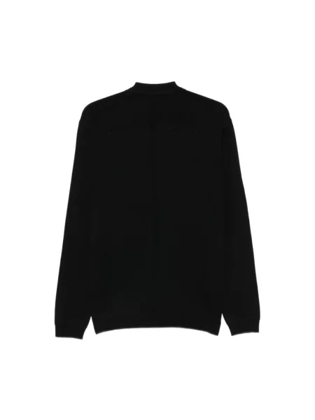 Sweter Low Brand wełniany z okrągłym dekoltem czarny