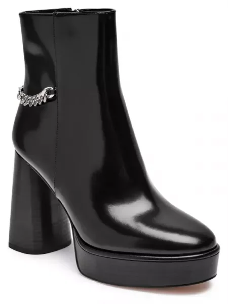 MICHAEL Michael Kors cizme de piele Carlisle femei cu drept negru