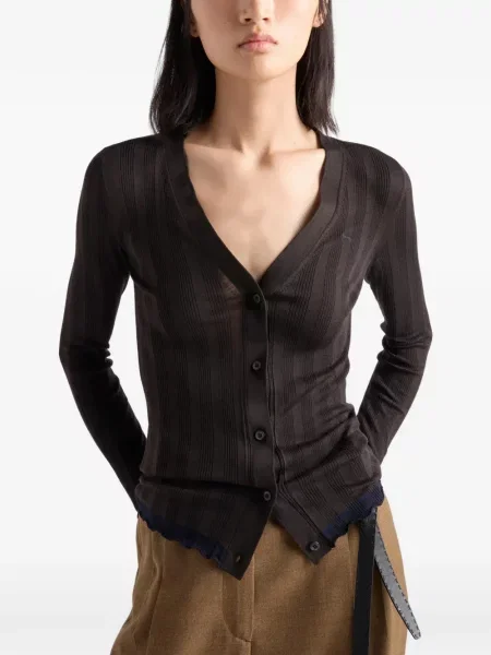 Cardigan Prada de lână maro