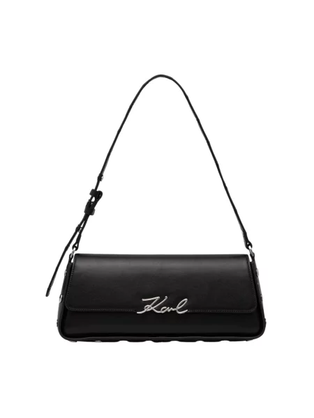 Karl Lagerfeld torebka bagietka skórzana K/SIGNATURE czarna