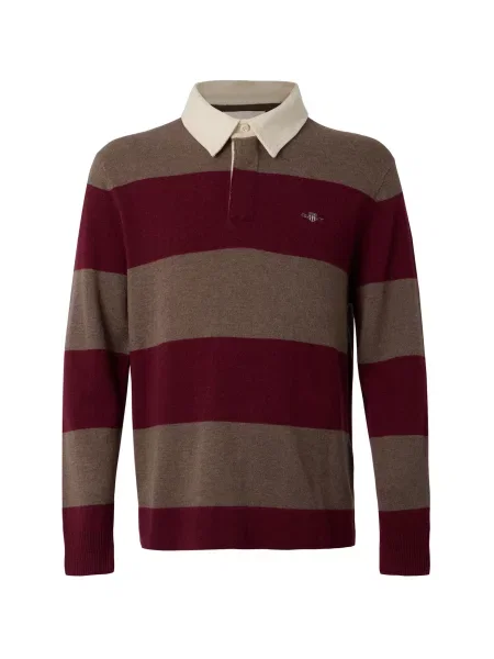 GANT Pulover maro amestecat / roșu bordeaux / lână alb