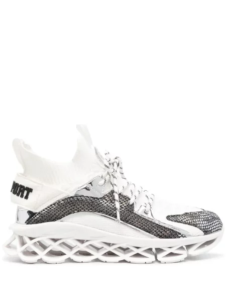 Sneakerși Plein Sport cu dungi de tigru alb