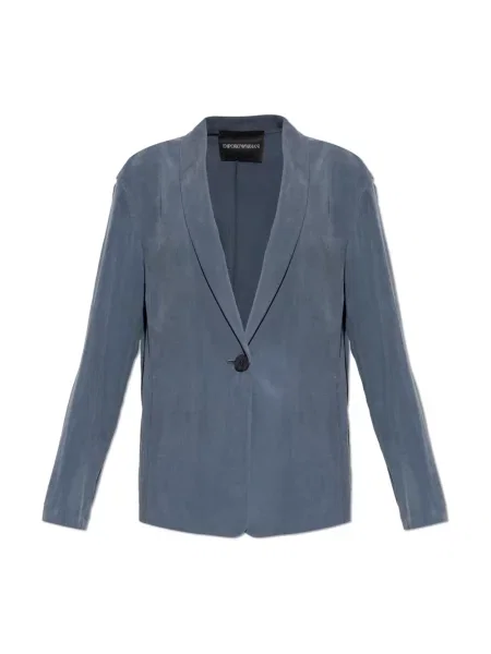 Marynarka Emporio Armani z twillu niebieska