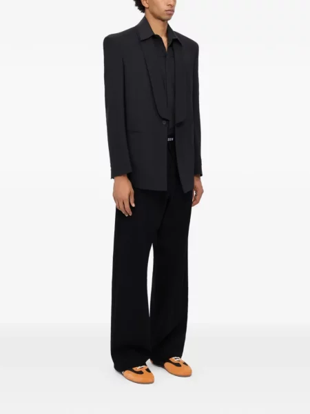 Stahovací šňůrka kalhoty Msgm s autogramem černé