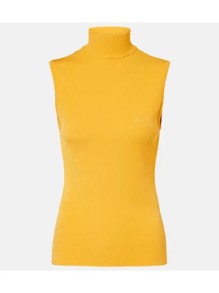 Top Loewe tricotate cu nervuri galben