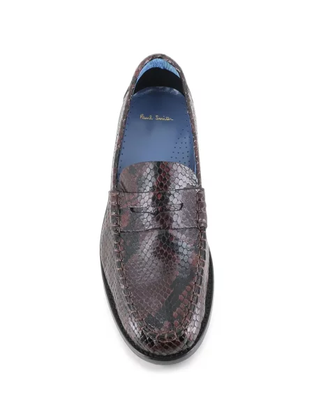 Pantofi loafer Paul Smith cu model piele de șarpe maro