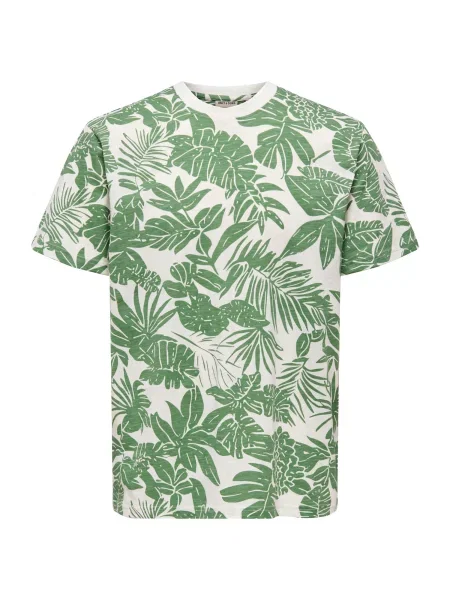 Only & Sons Tricou ONSPERRY fildeş / deschis verde