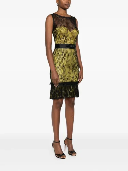 Rochie Gemy Maalouf cu model floral din dantelă negru