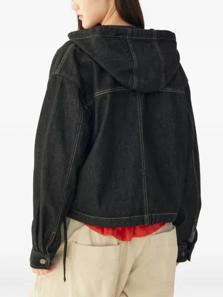 Geacă de blugi Tomboy cu glugă negru