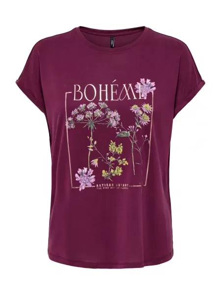 ONLY Tricou ONLFREE oliv / mov lavandă / mov zmeură