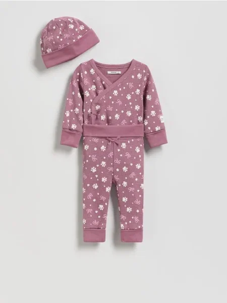 Reserved Set din cu pălărie mov