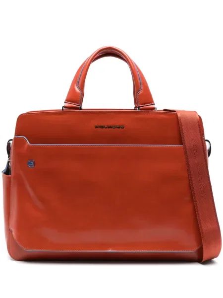 Кожена чанта за лаптоп Piquadro оранжево
