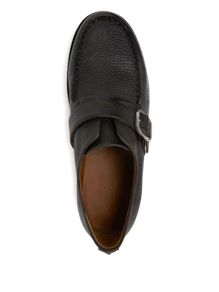 Pantofi monk Marsell din piele cu cataramă negru