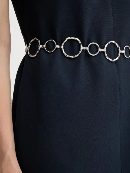 Ремінь Morgan з ремінцями срібний