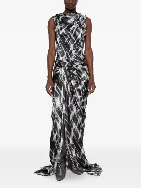 Rochie maxi Rick Owens drapată negru