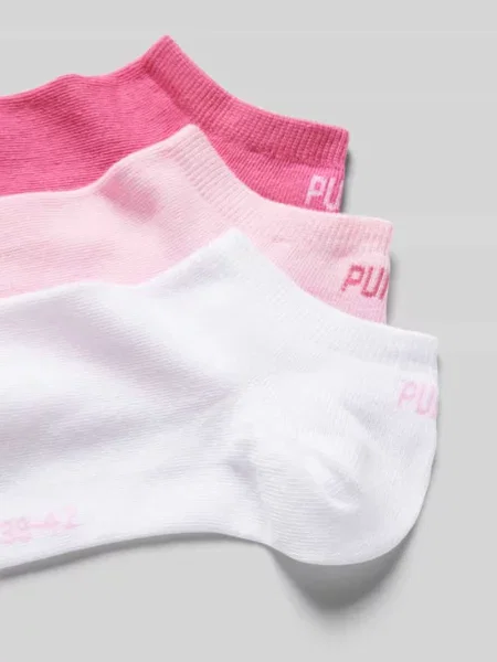 Krótkie skarpety z detalami z logo w zestawie 3 szt. Puma różowe