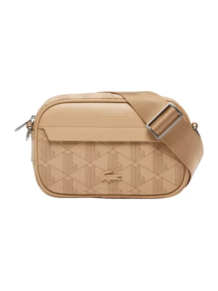 Torba crossbody Lacoste beżowa