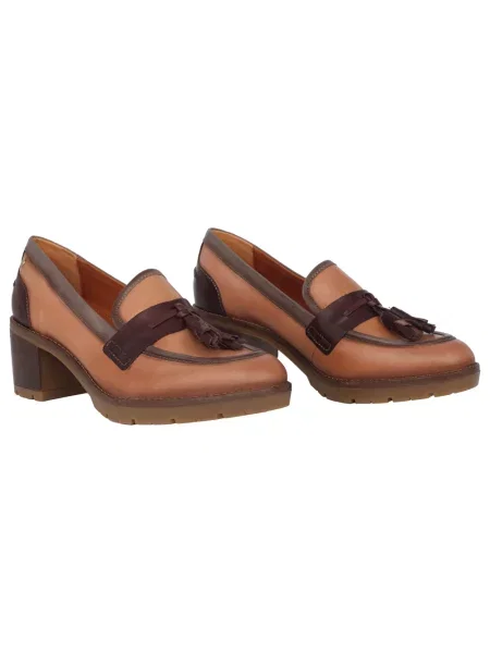 Czółenka Pikolinos skórzana na wysokim obcasie brązowa
