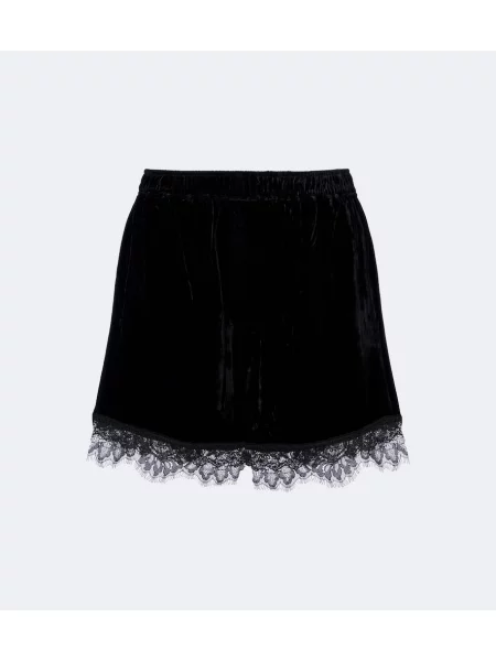 Pantaloni scurți Ganni de catifea negru
