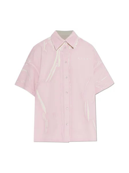 Bluzka Marni z nadrukiem różowa