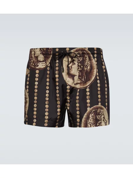 Plavalne hlačke Dolce&gabbana s potiskom rjava