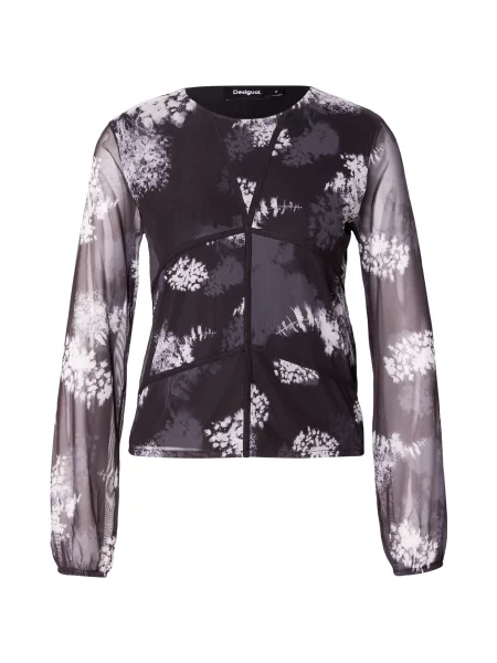 Desigual Tricou ANTONIA gri închis / negru alb
