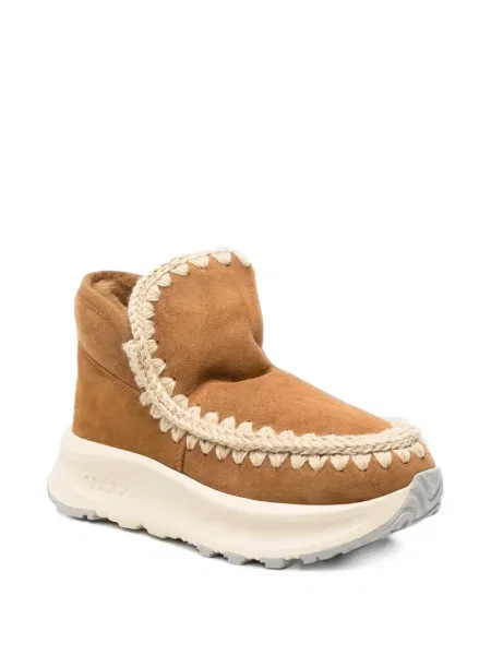 Sneakerși Mou din piele de căprioară maro